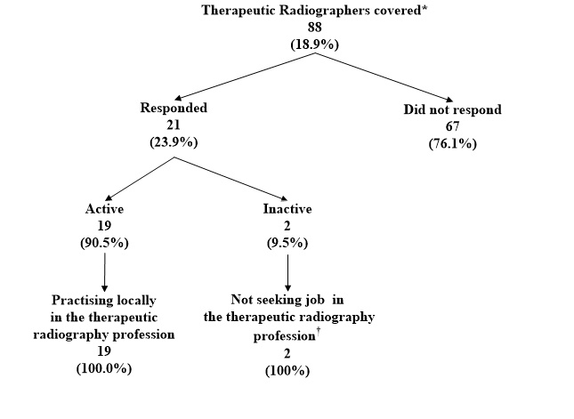 Chart B :	Activity Status of Therapeutic Radiographers Covered